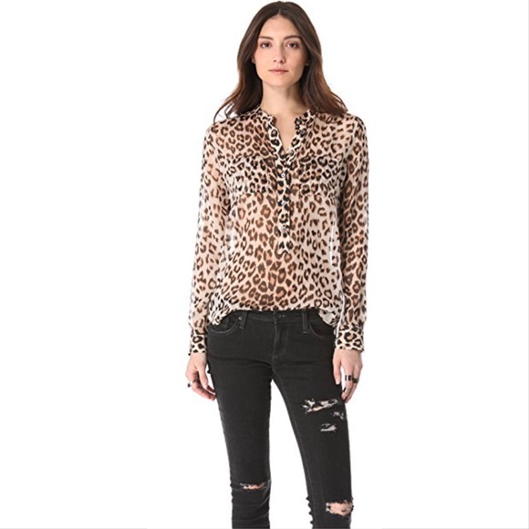 leopard sheer shirt